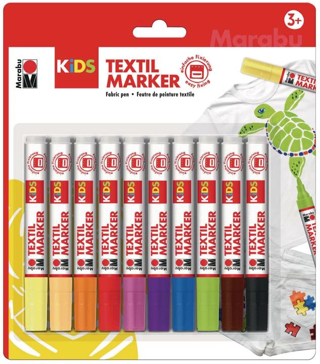Marabu Matita tessile KiDS (Multicolore, 10 x)
