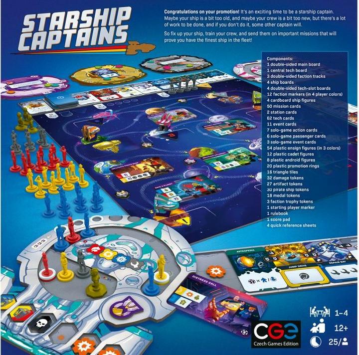 Actual product image Czech games edition Starship-Captains, board game, for 1-4 players, from 12 years (DE edition) (German)