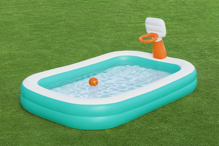 Actual product image Bestway Dunk n' Splash Inflatable Family Pool with Basketball Hoop 2.51 m x 1.68 m x 1.02 m