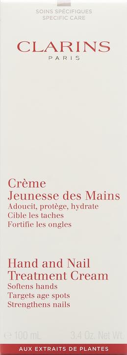 Valeurs nutritives et ingrédients Clarins Jeunesse des Mains (100 ml)