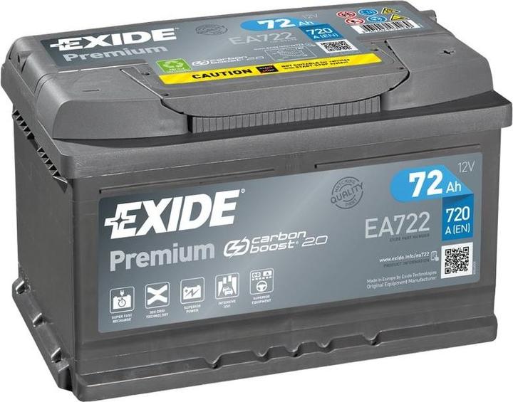 Actual product image Exide Premium Carbon Boost EA722 (12 V, 72 Ah, 720 A)