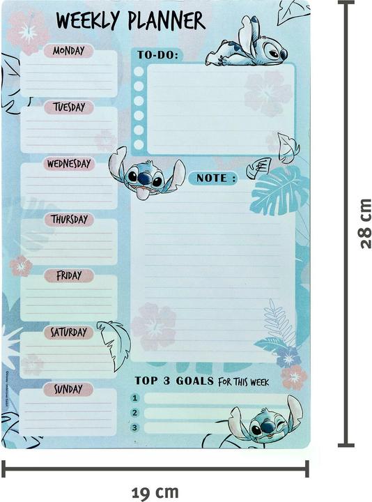 Image du produit Undercover Agenda semainier Lilo & Stitch 52 feuilles, 19 x 28 cm (19 x 28 cm, Non contraignant, Anglais)