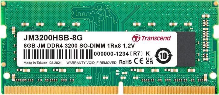 Produktbild Transcend SO DDR4 PC 3200 CL22 JetRam, JM3200HSB-8G (1 x 8GB, 3200 MHz, DDR4-RAM, SO-DIMM)