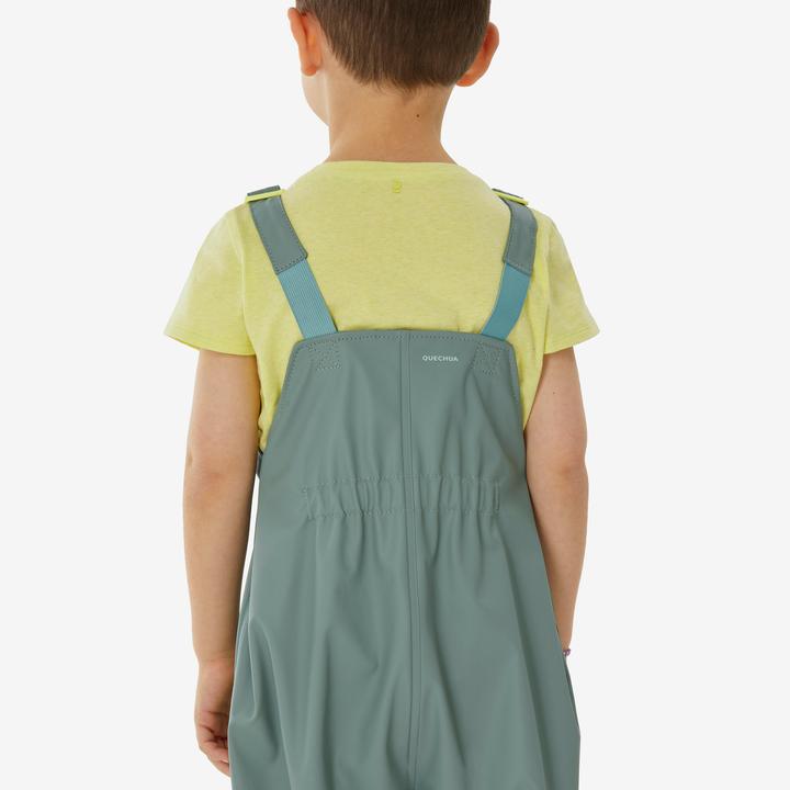 Actual product image Quechua Regenhose Latzhose Kinder wasserdicht Wandern - MH900 grün (2)