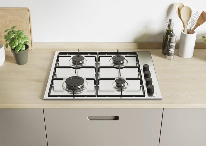 Produktbild Candy Smart CHW6LBX/4U Edelstahl Integriert 60 cm Gaskochfeld 4 Zone(n)