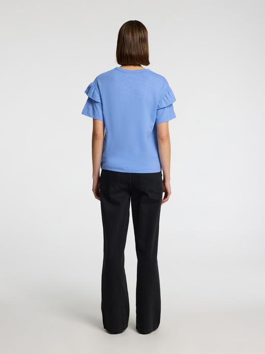 Actual product image Selected Femme Bio-Baumwolle Rüschen T-Shirt (M)