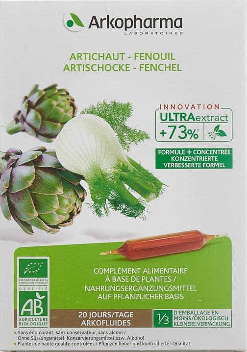 Image du produit Arkopharma Artichaut-fenouil bio (40 pièce(s), Ampoules, 371 g)