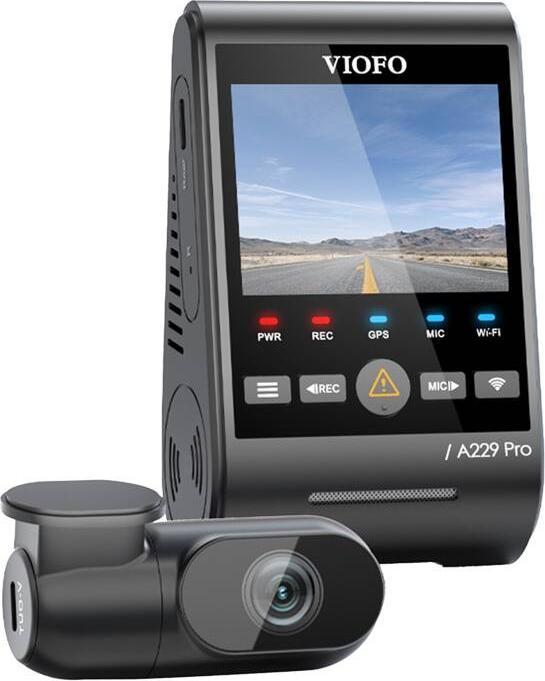Produktbild Viofo A229 Pro 2CH - 4K dual dashcam - Inclusief gratis cpl Filter - 2023 model (GPS-Empfänger, Eingebautes Mikrofon, Nachtsicht, Beschleunigungssensor, Eingebautes Display, WLAN, 4K)