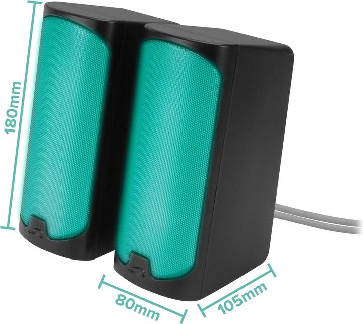 Actual product image Speedlink TONOS RGB Gaming Stereo Speaker, black