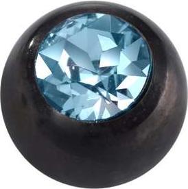 Image du produit Bijouteria Embout de piercing (Acier chirurgical 316L, Revêtement PVD (noir), Cristal Premium)