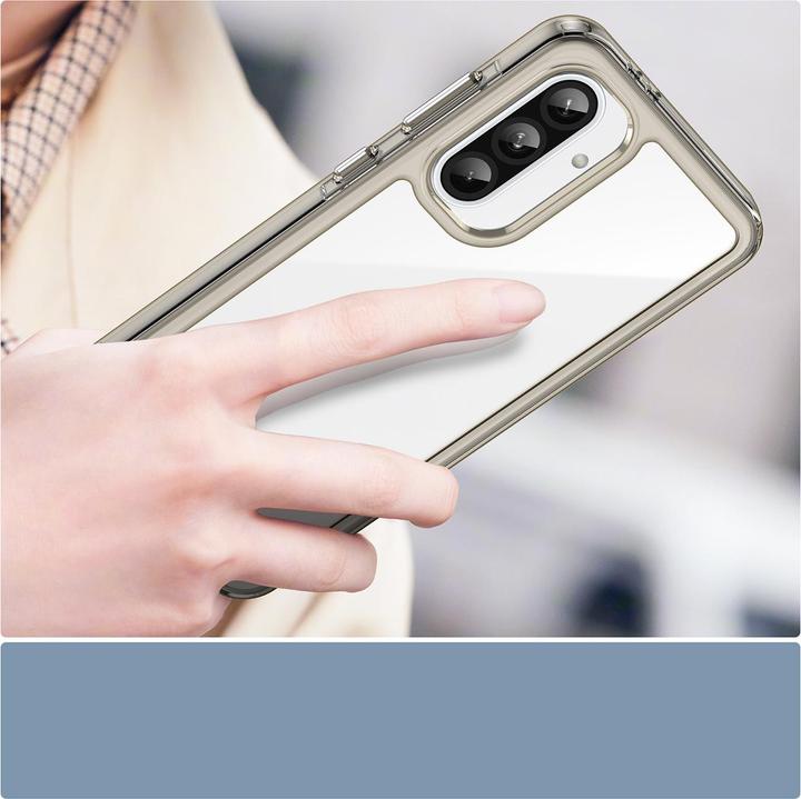 Actual product image Hurtel Outer Space Case for Samsung Galaxy A26 Cover with flexible frame - Semi-transparent, black (Samsung Galaxy A26)