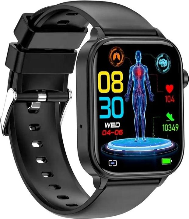 Produktbild RNCF33 SCHWARZ Herren-Smartwatch + marineblaues Armband
