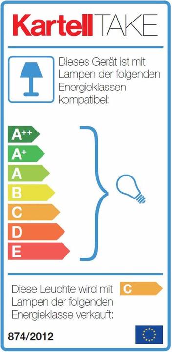 Energie-Label Kartell Take Led Tischleuchte (E14)