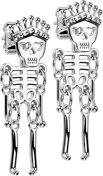 Image du produit Star Piercing Boucles d'oreilles argent pendentif squelette (sans laiton, Acier chirurgical 316L)