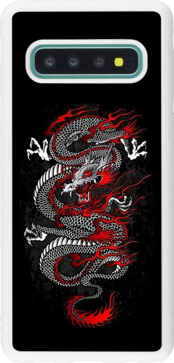 Produktbild PhoneLook Hülle Silikon weiss Japanese style Dragon Tattoo Red Black (Samsung Galaxy S10)