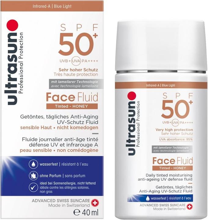 Produktbild Ultrasun Face Fluid SPF50+ Tinted HONEY (Sonnenlotion, SPF 50+, 40 ml, 72 g)