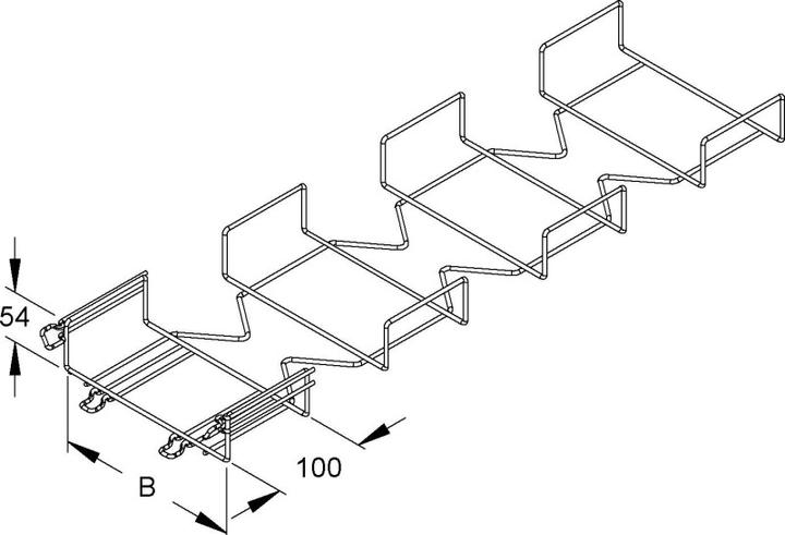 Actual product image Niedax NIE MTCE 54.300 V bend 90Â° f.MTC mesh cable tray 54x300mm steel galv. zinc plated. (5.40 cm)