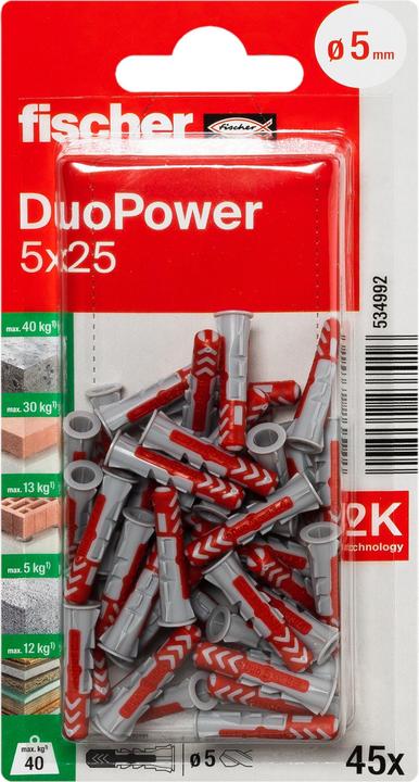 Image du produit Fischer DUOPOWER 5 x 25 (45 pcs)