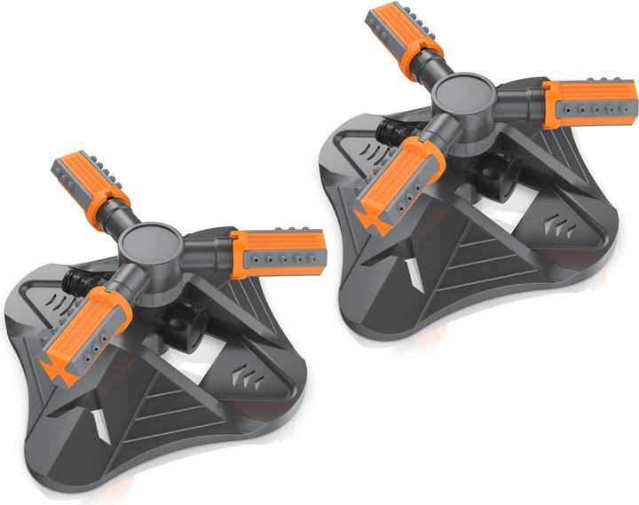 Brandson 2x arroseur circulaire, 360°, 3 bras, jardin arroseur, système d'arrosage, compatible Gardena (Système d'arrosage)