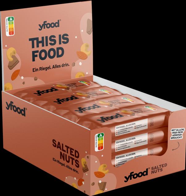 Produktbild YFood Salted Nuts & Chocolate (Salted Haselnut & Chocolate, 12 Stk., 720 g)
