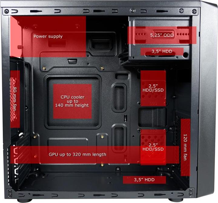 Produktbild LC-Power Gehuse MICRO-ATX 2017MB ohne NT U3.2/Audio black retail (mATX, Mini-ITX)