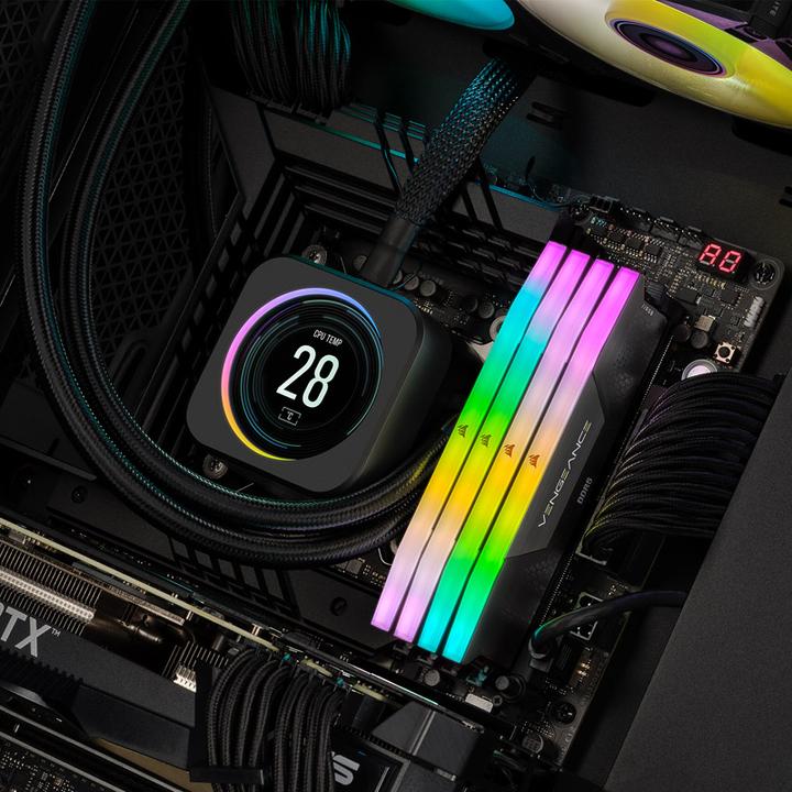 Immagine prodotto Corsair KIT DDR5 64GB PC 6400 CL32 (4x16GB) VENGEANCE RGB B al dettaglio (4 x 16GB, 6400 MHz, RAM DDR5, DIMM)