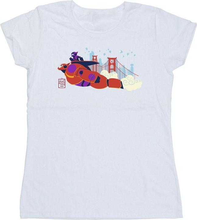 Actual product image Disney Womens/Ladies Big Hero 6 Baymax Hiro Bridge Cotton T-Shirt (S)