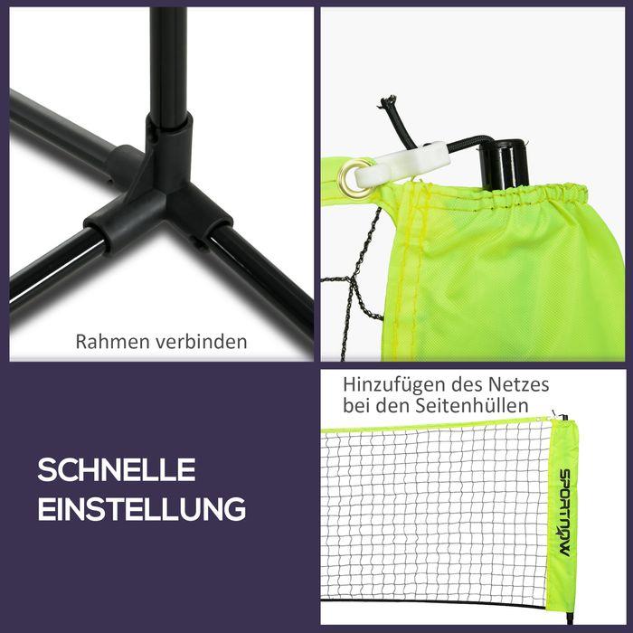 Image du produit Swisshandel24 Badmintonnetz Set, Faltbares Tennisnetz mit Transporttasche, Metall Gelb