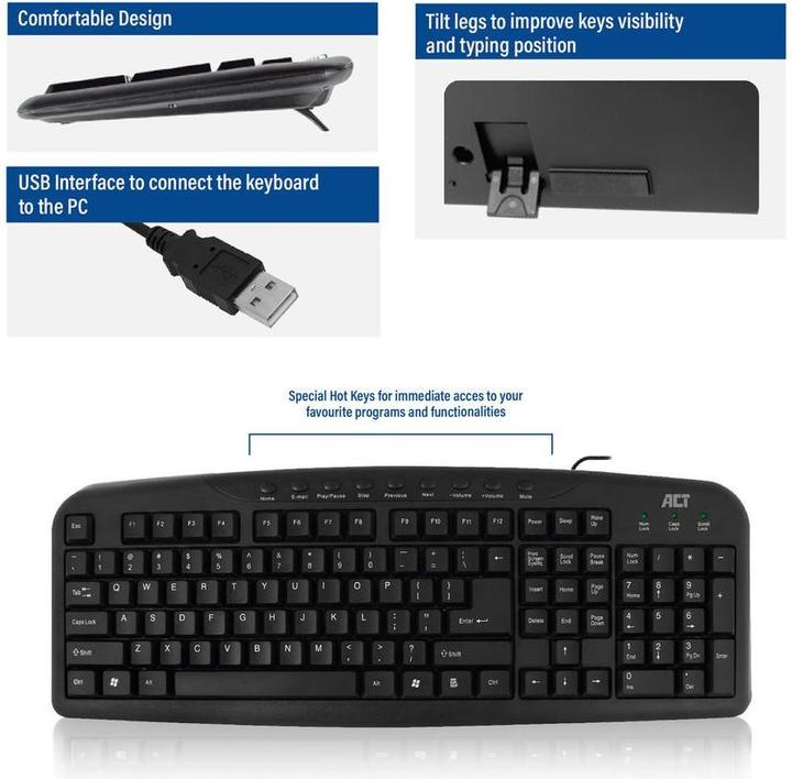 Produktbild Keyboard USB (Qwerty/US layout) (US, Kabelgebunden)