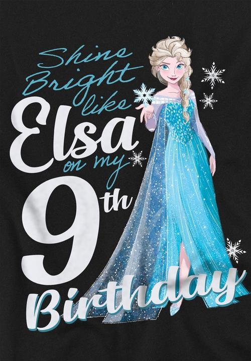 Actual product image Disney Frozen Childrens/Kids Bright Like Elsa 9th Birthday T-Shirt (116)