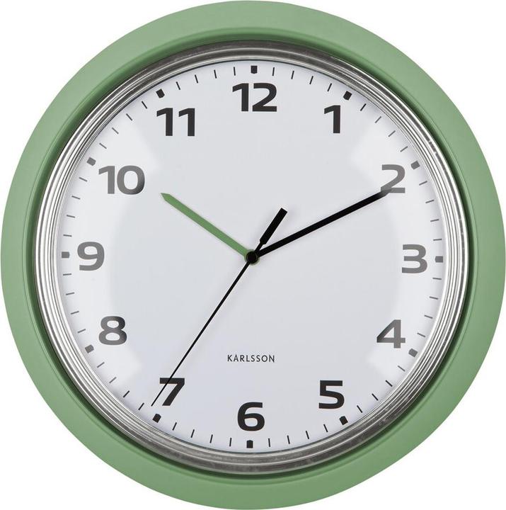 Actual product image Karlsson Wandklok Modern Retro - Groen - Ã˜34cm - Wandklok Retro (34 cm)