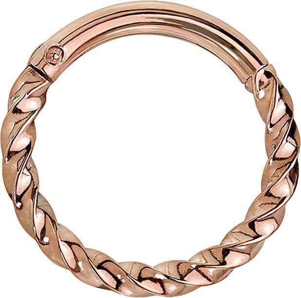 Image du produit Star Piercing Micro anneau segment pliable tressé or rose (sans laiton, Acier chirurgical 316L)