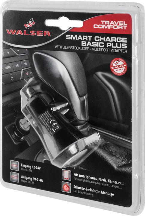Actual product image Walser Car / Car 2 USB port adapter - Charger - Duo USB 12/24V black