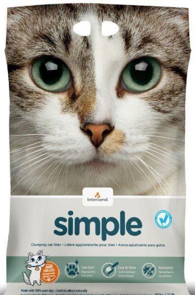 Intersand simple catlitter 14kg fragance free (Klumpend, 14 kg)