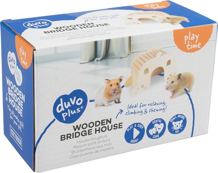 Produktbild Duvoplus Nagerspielzeug Holzhaus mit Brücke