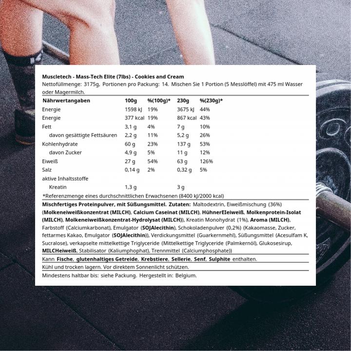 Actual product image Muscle Tech Mass Tech (Cookies & Cream, 1 pcs., 3200 g)