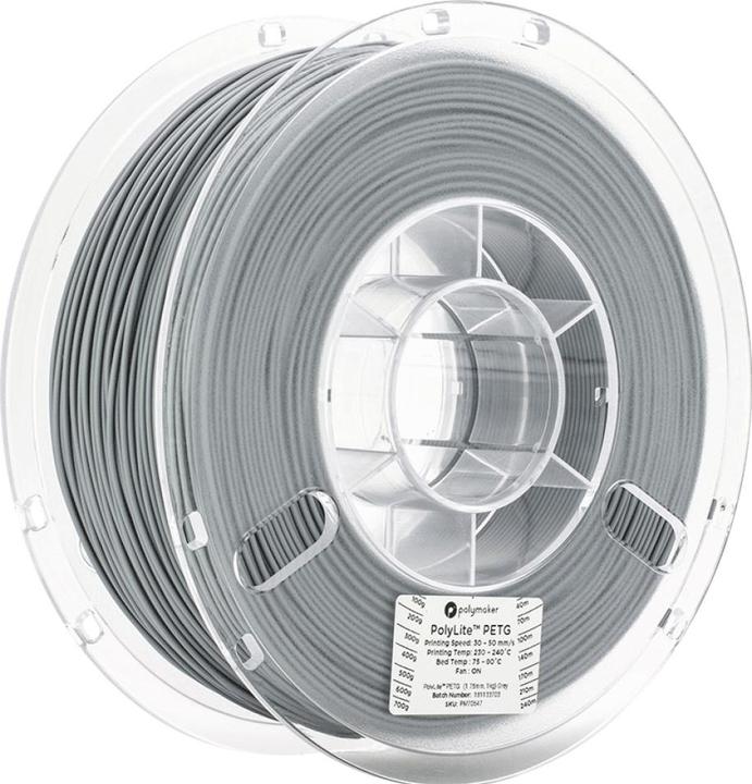 Polymaker PolyLite PETG V2 - Grey - 1.75mm (PETG, 1.75 mm, 1000 g, Grau)