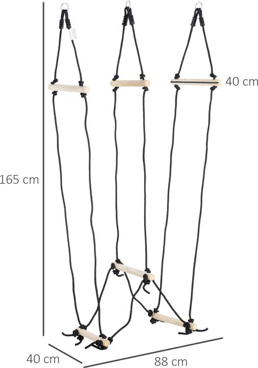Actual product image Outsunny Children's climbing ladder with wooden rungs