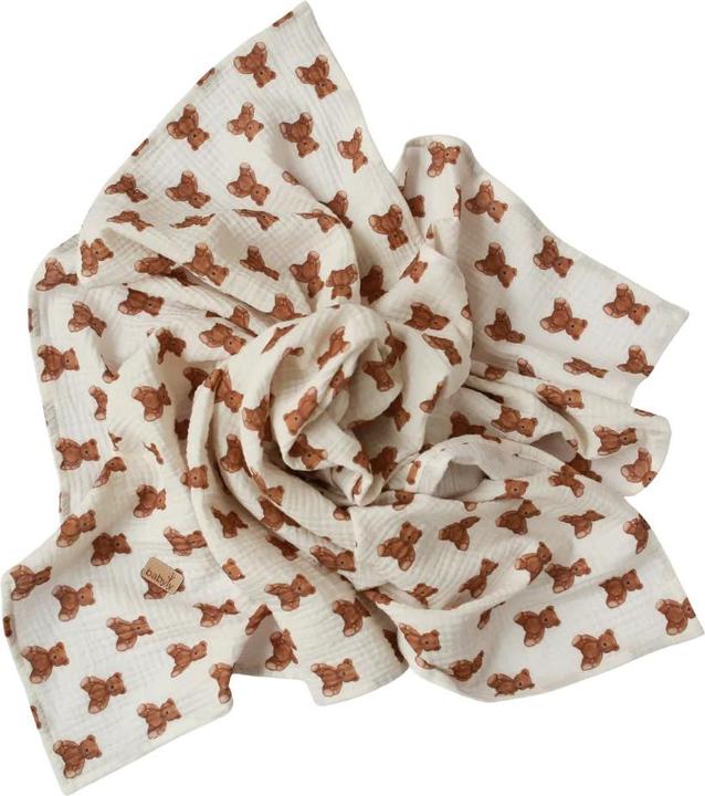 Produktbild Babyly Musselin Pucktuch Swaddle Bären 100x100 (100 cm, 100 cm)