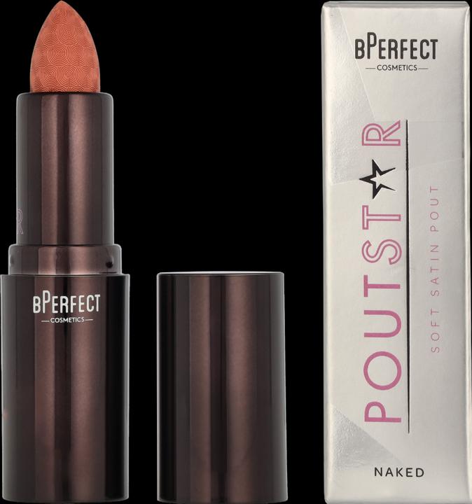 Actual product image BPerfect Cosmetics Make-Up Unisex Poutstar Satin Lipstick #Naked 3.5 Gr (Neutral, Nude)