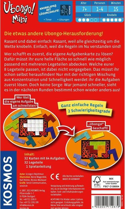 Produktbild Kosmos Ubongo Mini (Deutsch)