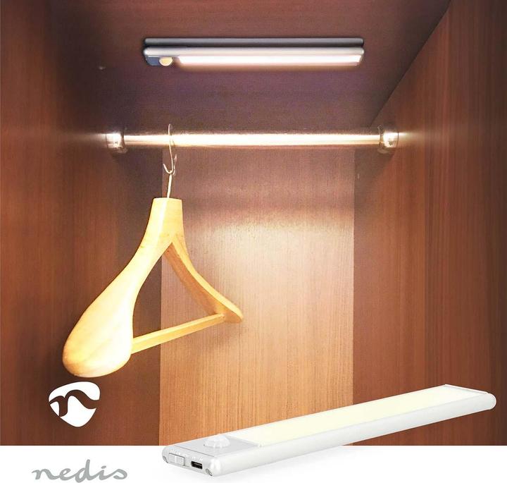 Actual product image Nedis Rechargeable LED light strip with motion sensor (White, 1.40 cm, Indoor)
