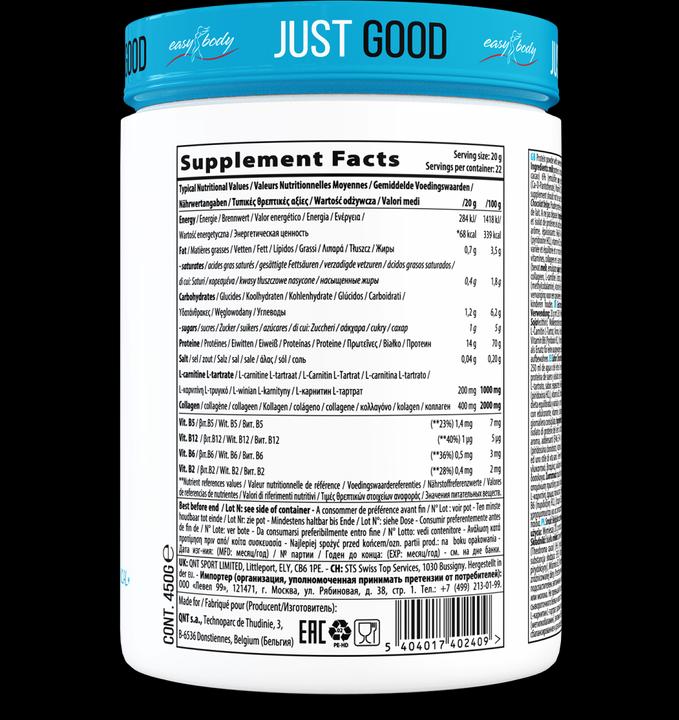 Nährwerte und Zutaten Easy Body Skinny Protein (Schokolade, 1 Stk., 450 g)