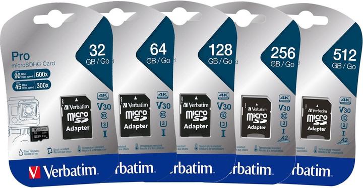 Immagine prodotto Verbatim Pro (64 GB, microSDXC, U3, UHS-I)