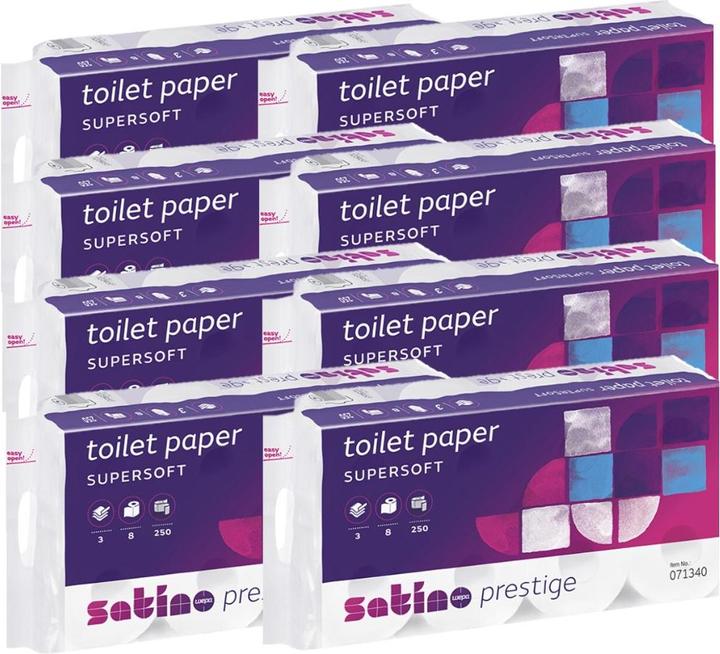 Immagine prodotto Wepa Carta igienica Satino Prestige, 3 veli, 64 rotoli (8 x)
