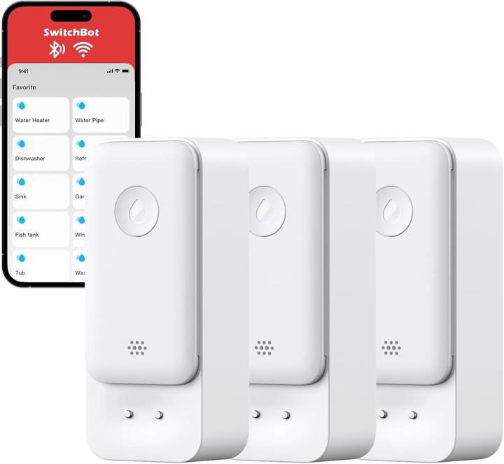 Produktbild SwitchBot WLAN-Wassermelder-Set mit App-Benachrichtigung