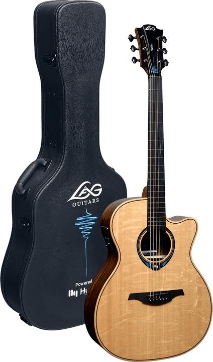 Immagine prodotto Lâg Guitars HyVibe (Chitarra semi acustica, Mogano Khaya, Legni neri)