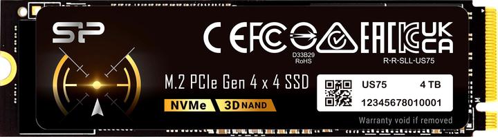 Actual product image Silicon Power SSD US75 4TB M.2 PCIe NVMe (4000 GB, M.2 2280)