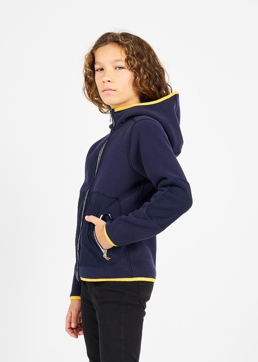 Produktbild Tribord Fleecejacke Segeln Kinder warm wendbar 500 marineblau/gelb (3, 4)