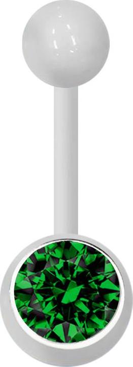 Immagine prodotto Star Piercing Banana bianca con palla e cristallo verde (Acrilico, senza ottone)